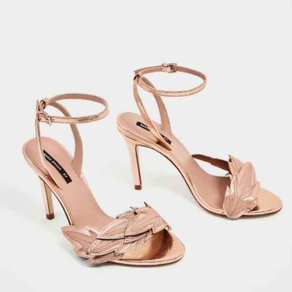 Zara Shoes - ZARA HIGH HEEL SANDALS WITH LEAF DETAIL SIZE 6 1/2
